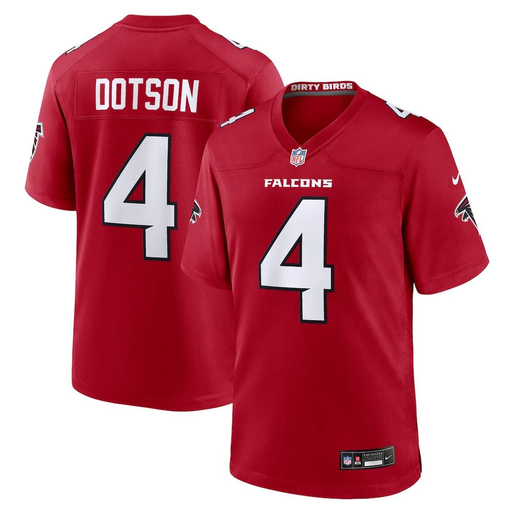 Atlanta Falcons Merch - Men's Jahan Dotson Team Game Jersey, Red 1 - Unicasport Atlanta Falcons Merch - Men's Jahan Dotson Team Game Jersey, Red