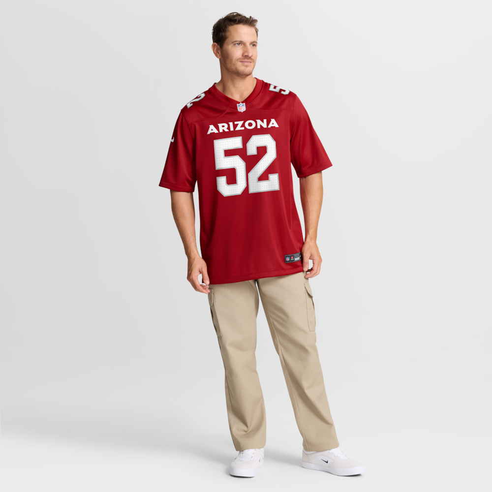 Arizona Cardinals Merch - Men's Jordan Burch Cardinal Team Game Jersey