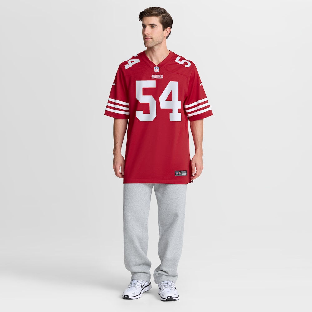 San Francisco 49ers Merch - Men's Fred Warner Scarlet Team Jersey 1 - Unicasport San Francisco 49ers Merch - Men's Fred Warner Scarlet Team Jersey