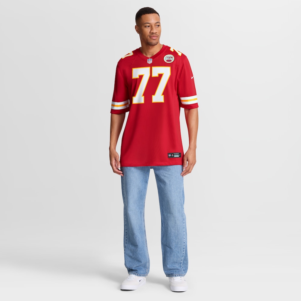 Kansas City Chiefs Merch - Men's Jaylon Moore Team Game Jersey, Red 1 - Unicasport Kansas City Chiefs Merch - Men's Jaylon Moore Team Game Jersey, Red