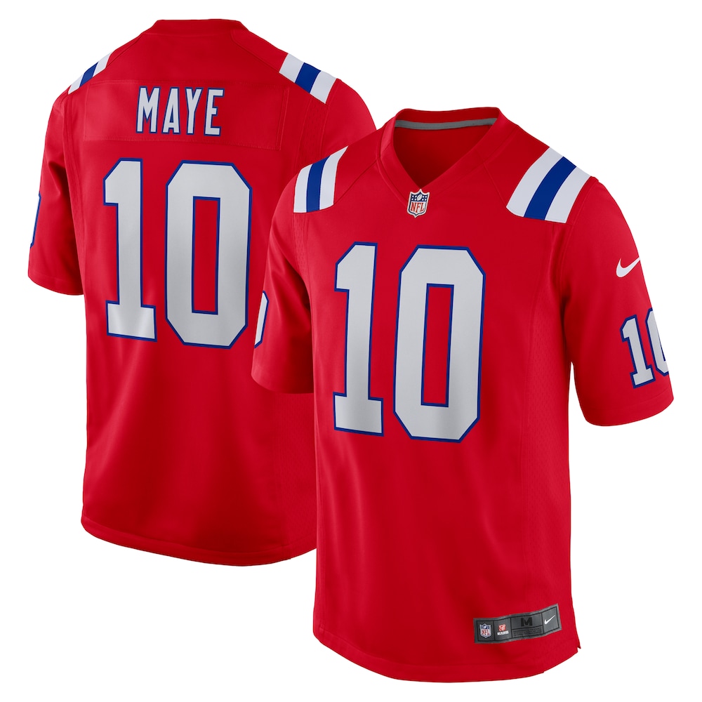 New England Patriots Merch - Men's Drake Maye Player Game Jersey, Red 1 - Unicasport New England Patriots Merch - Men's Drake Maye Player Game Jersey, Red
