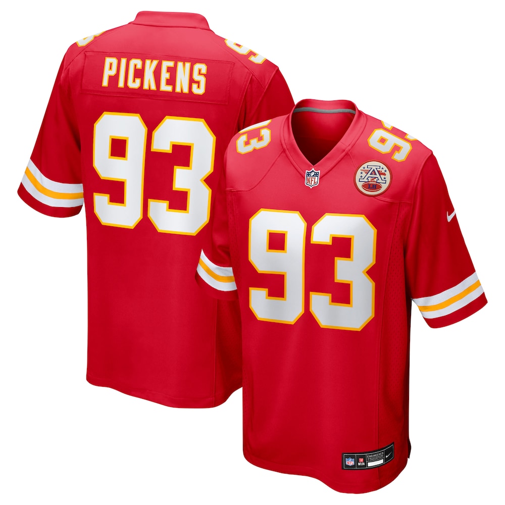 Kansas City Chiefs Merch - Men's Zacch Pickens Team Game Jersey, Red 1 - Unicasport Kansas City Chiefs Merch - Men's Zacch Pickens Team Game Jersey, Red