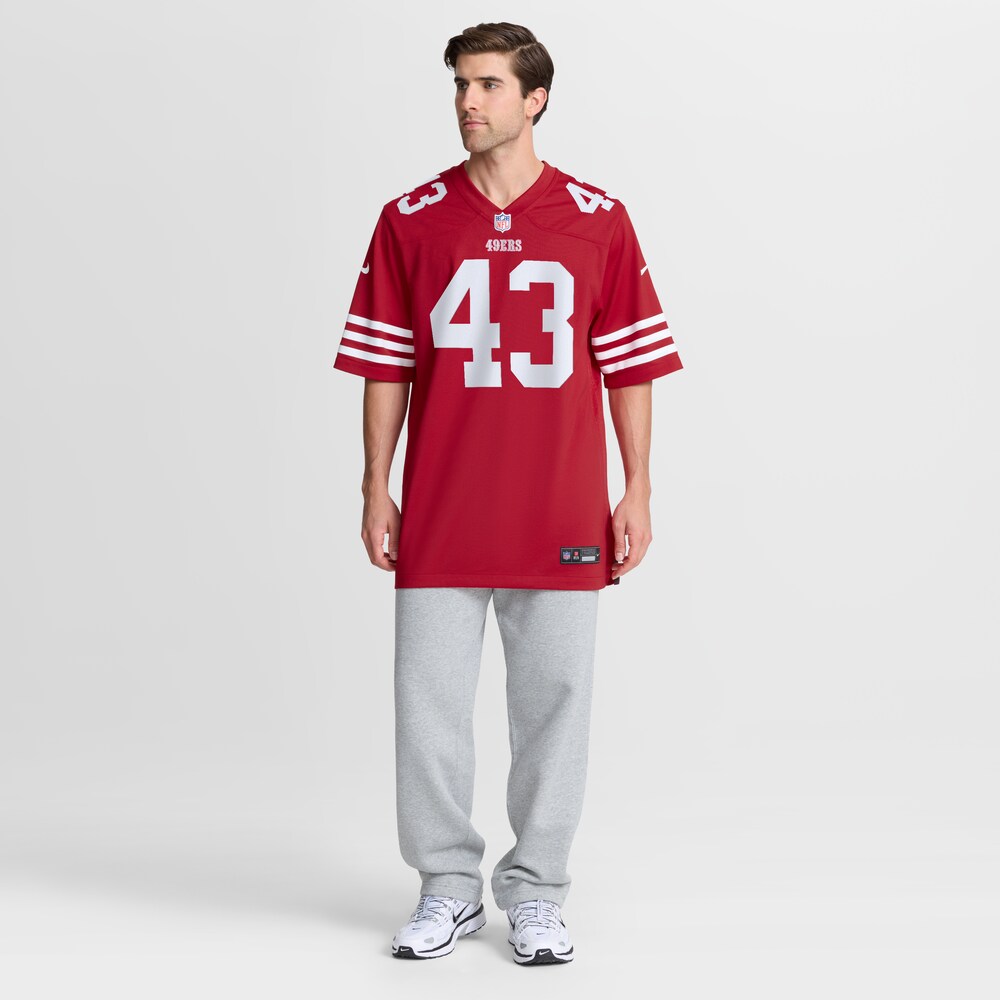 San Francisco 49ers Merch - Men's Eric Kendricks Scarlet Team Game Jersey 1 - Unicasport San Francisco 49ers Merch - Men's Eric Kendricks Scarlet Team Game Jersey