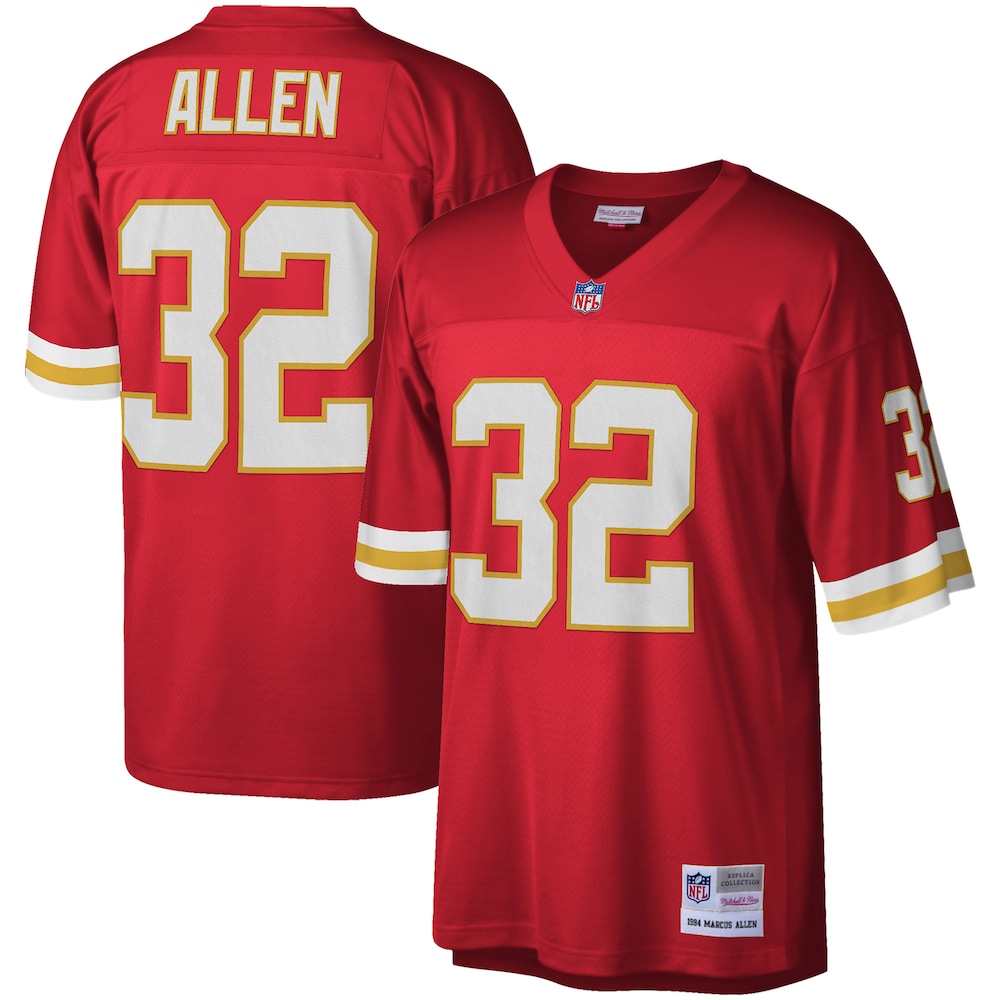 Kansas City Chiefs Merch - Men's Marcus Allen Legacy Replica Jersey, Red 1 - Unicasport Kansas City Chiefs Merch - Men's Marcus Allen Legacy Replica Jersey, Red