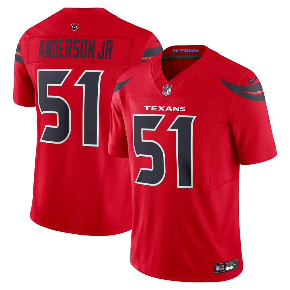 Houston Texans Merch - Men's Will Anderson Jr. Alternate Vapor F.U.S.E. Limited Jersey, Red 1 - Unicasport Houston Texans Merch - Men's Will Anderson Jr. Alternate Vapor F.U.S.E. Limited Jersey, Red