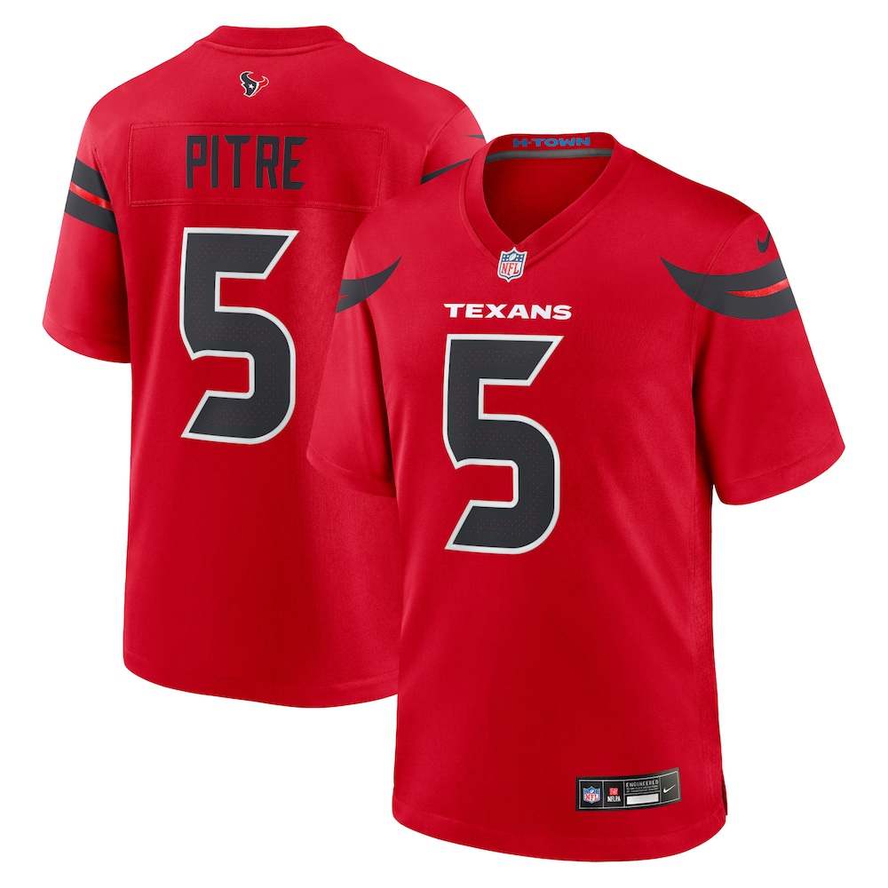 Houston Texans Merch - Men's Jalen Pitre Alternate Game Jersey, Red 1 - Unicasport Houston Texans Merch - Men's Jalen Pitre Alternate Game Jersey, Red