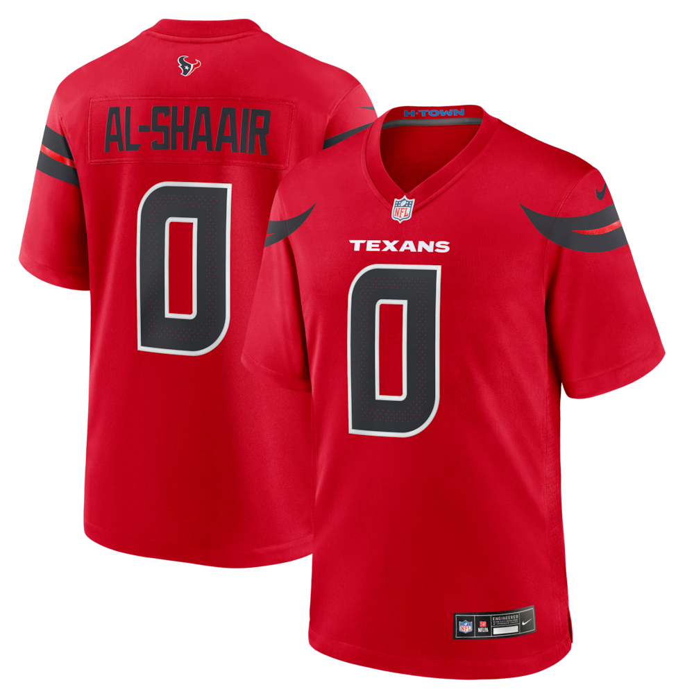 Houston Texans Merch - Men's Azeez Al-Shaair Alternate Game Jersey, Red 1 - Unicasport Houston Texans Merch - Men's Azeez Al-Shaair Alternate Game Jersey, Red