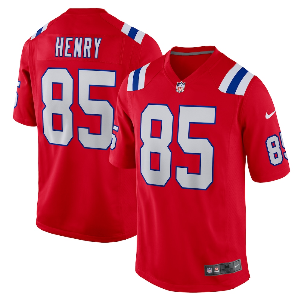 New England Patriots Merch - Men's Hunter Henry Game Alternate Jersey, Red 1 - Unicasport New England Patriots Merch - Men's Hunter Henry Game Alternate Jersey, Red