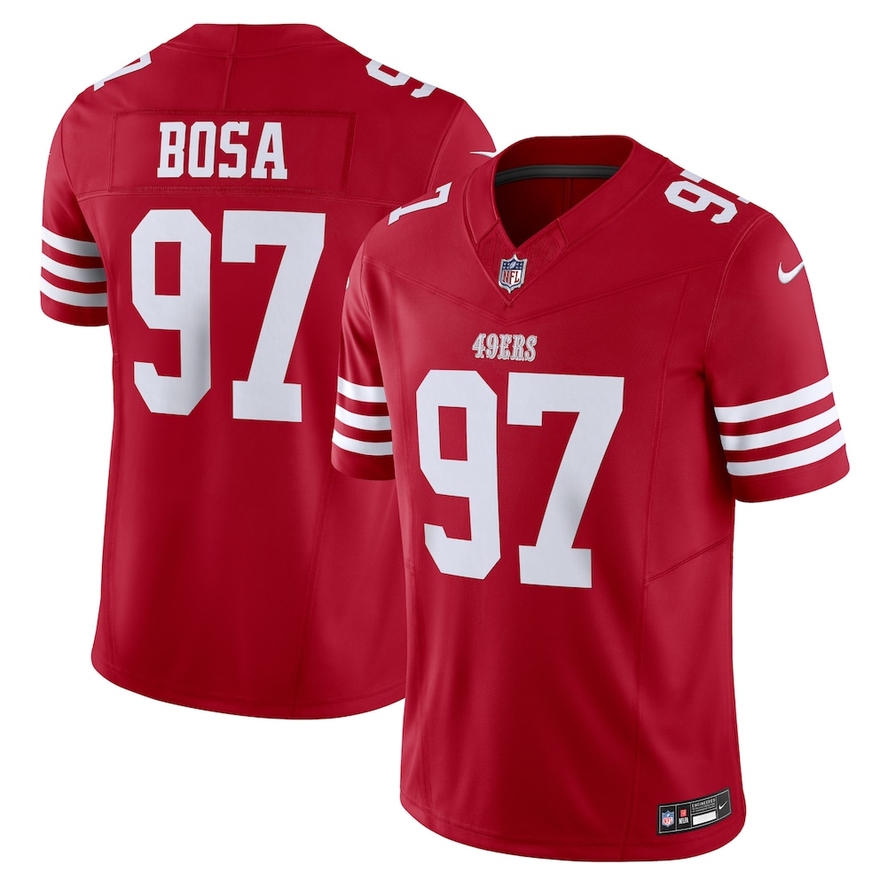 San Francisco 49ers Merch - Men's Nick Bosa Scarlet Vapor F.U.S.E. Limited Jersey 1 - Unicasport San Francisco 49ers Merch - Men's Nick Bosa Scarlet Vapor F.U.S.E. Limited Jersey