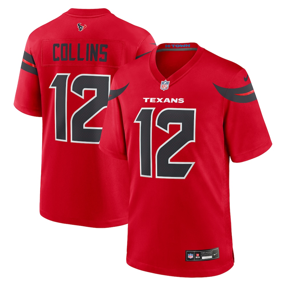 Houston Texans Merch - Men's Nico Collins Alternate Game Jersey, Red - Best Birthday Gift For Football Lovers 1 - Unicasport Houston Texans Merch - Men's Nico Collins Alternate Game Jersey, Red - Best Birthday Gift For Football Lovers