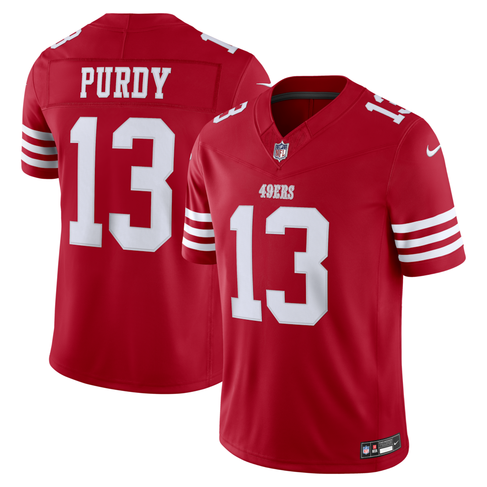 San Francisco 49ers Merch - Men's Brock Purdy Scarlet Team Vapor F.U.S.E. Stitched Limited Jersey 1 - Unicasport San Francisco 49ers Merch - Men's Brock Purdy Scarlet Team Vapor F.U.S.E. Stitched Limited Jersey
