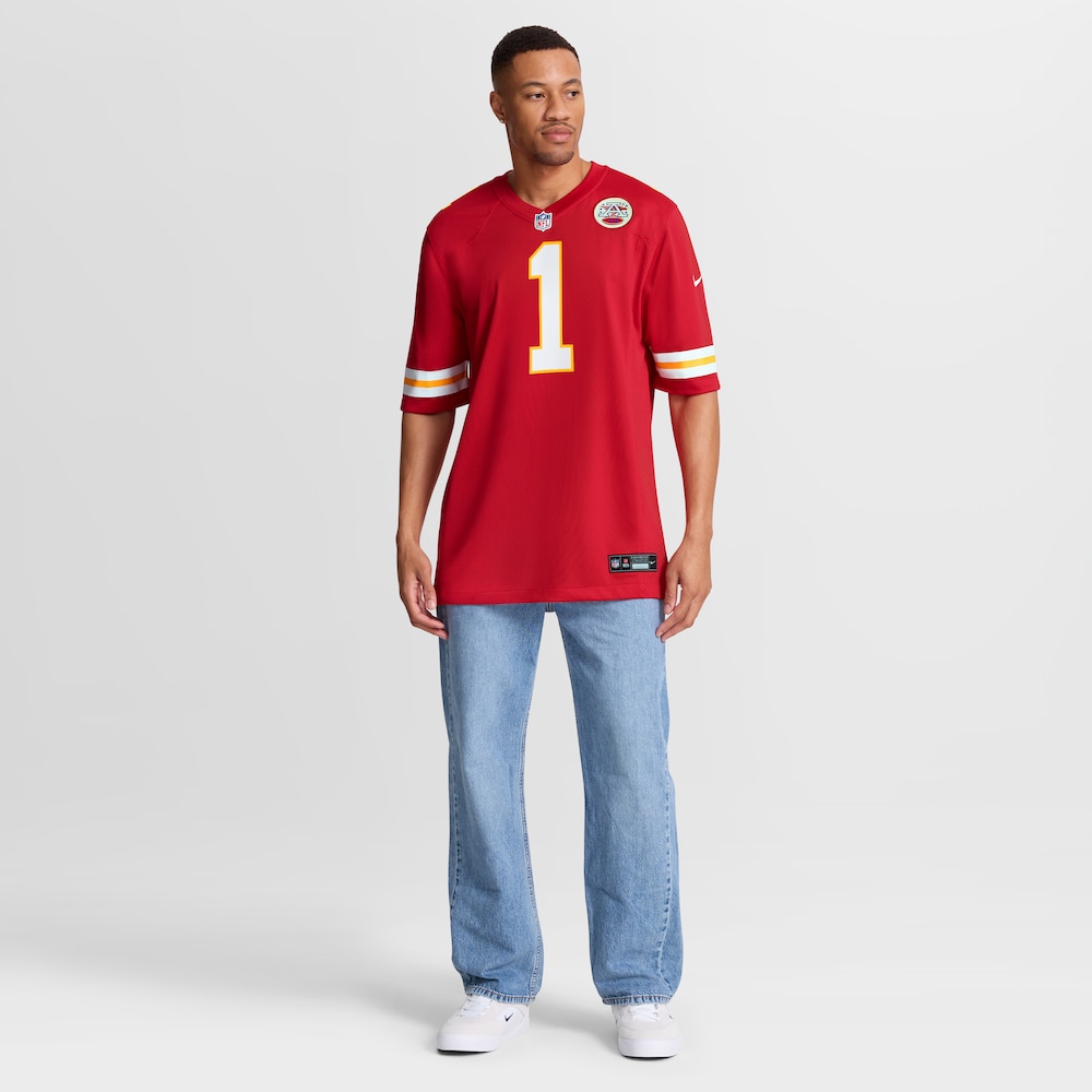 Kansas City Chiefs Merch - Men's Xavier Worthy Player Game Jersey, Red 1 - Unicasport Kansas City Chiefs Merch - Men's Xavier Worthy Player Game Jersey, Red