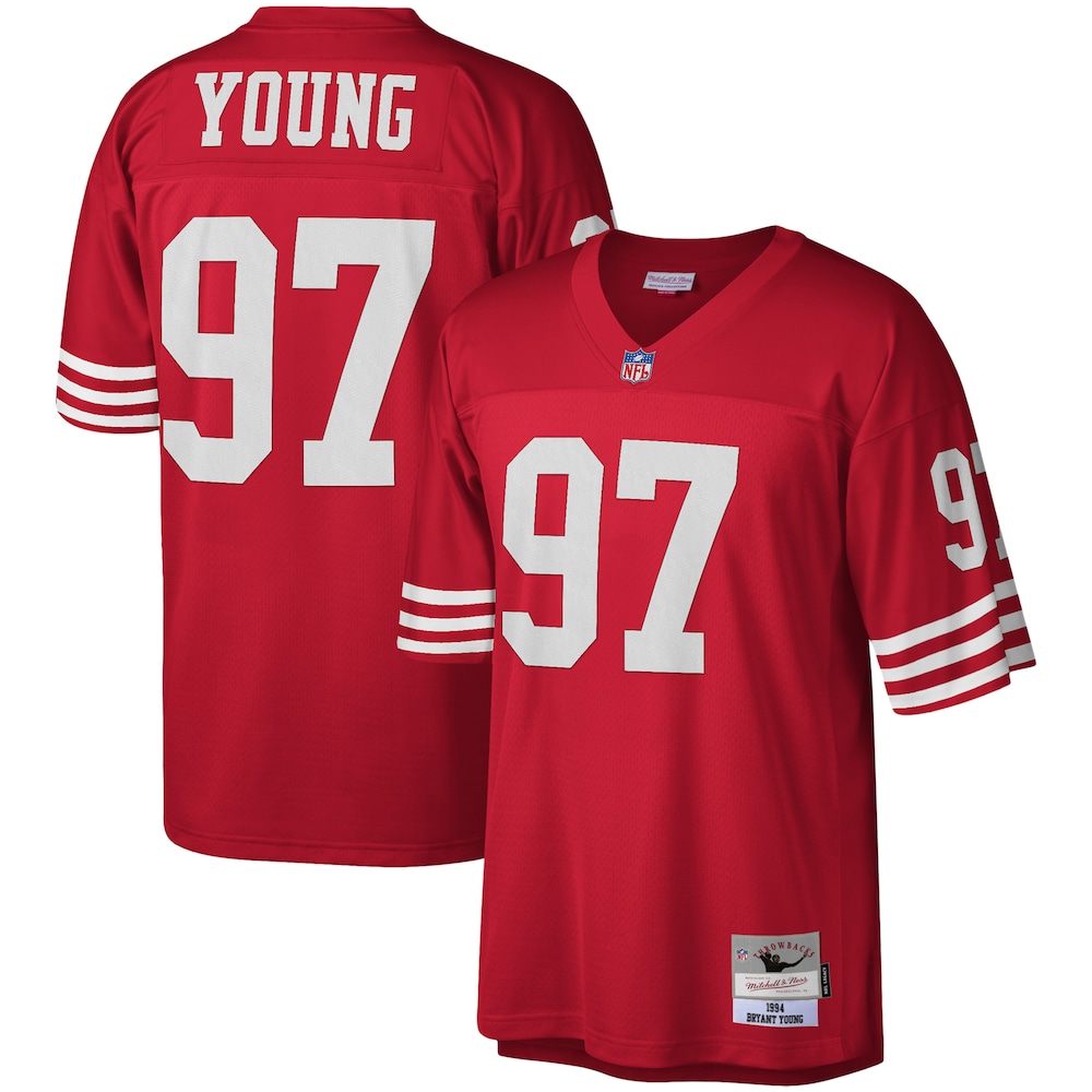 San Francisco 49ers Merch - Men's Bryant Young Scarlet Legacy Replica Jersey - American Football Gift Ideas 1 - Unicasport San Francisco 49ers Merch - Men's Bryant Young Scarlet Legacy Replica Jersey - American Football Gift Ideas