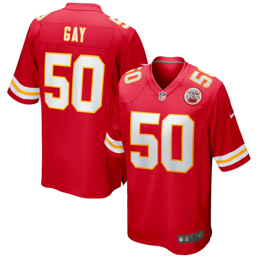 Kansas City Chiefs Merch - Men's Willie Gay Game Jersey, Red 1 - Unicasport Kansas City Chiefs Merch - Men's Willie Gay Game Jersey, Red