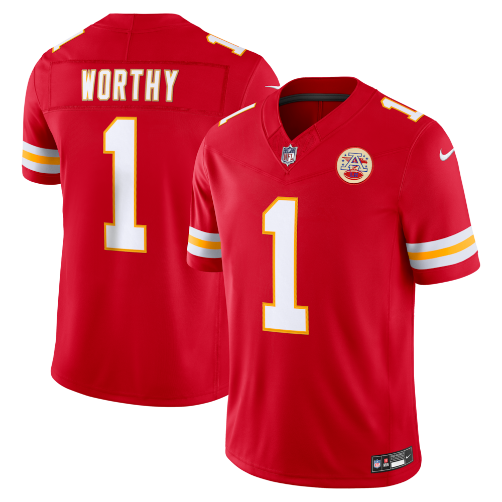 Kansas City Chiefs Merch - Men's Xavier Worthy Team Vapor F.U.S.E. Stitched Limited Jersey, Red 1 - Unicasport Kansas City Chiefs Merch - Men's Xavier Worthy Team Vapor F.U.S.E. Stitched Limited Jersey, Red