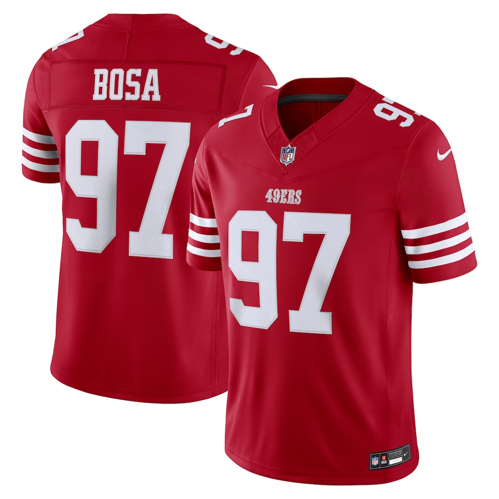 San Francisco 49ers Merch - Men's Nick Bosa Scarlet Team Vapor F.U.S.E. Stitched Limited Jersey 1 - Unicasport San Francisco 49ers Merch - Men's Nick Bosa Scarlet Team Vapor F.U.S.E. Stitched Limited Jersey