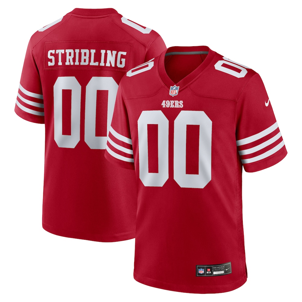 San Francisco 49ers Merch - Men's De'Zhaun Stribling Scarlet Game Jersey 1 - Unicasport San Francisco 49ers Merch - Men's De'Zhaun Stribling Scarlet Game Jersey