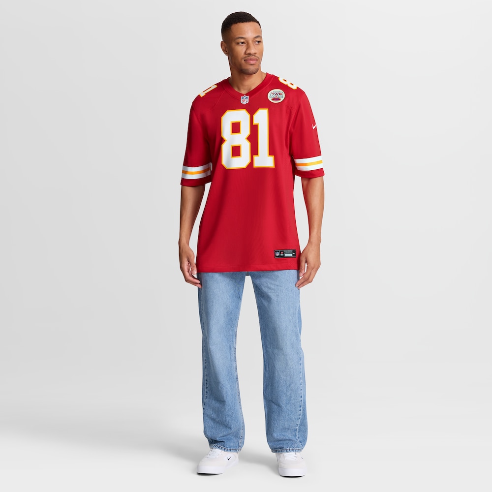 Kansas City Chiefs Merch - Men's Nikko Remigio Team Game Jersey, Red - Football Gifts For Men 1 - Unicasport Kansas City Chiefs Merch - Men's Nikko Remigio Team Game Jersey, Red - Football Gifts For Men