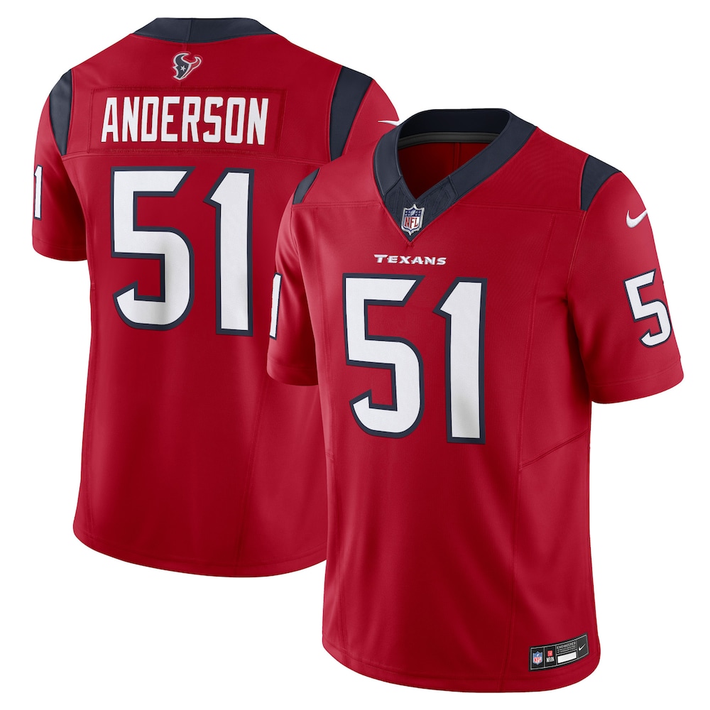 Houston Texans Merch - Men's Will Anderson Jr. Vapor F.U.S.E. Limited Jersey, Red - Cool Football Gifts 1 - Unicasport Houston Texans Merch - Men's Will Anderson Jr. Vapor F.U.S.E. Limited Jersey, Red - Cool Football Gifts
