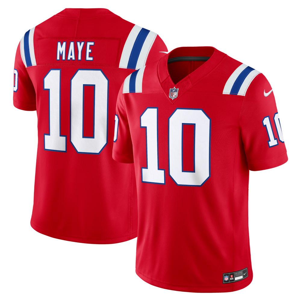 New England Patriots Merch - Men's Drake Maye Alternate Vapor F.U.S.E. Stitched Limited Jersey, Red 1 - Unicasport New England Patriots Merch - Men's Drake Maye Alternate Vapor F.U.S.E. Stitched Limited Jersey, Red