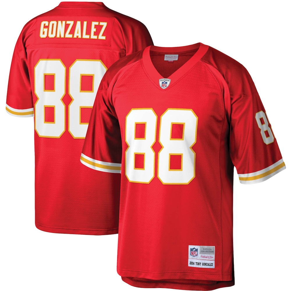 Kansas City Chiefs Merch - Men's Tony Gonzalez Legacy Replica Jersey, Red - Best Gift For A Football Lover 1 - Unicasport Kansas City Chiefs Merch - Men's Tony Gonzalez Legacy Replica Jersey, Red - Best Gift For A Football Lover
