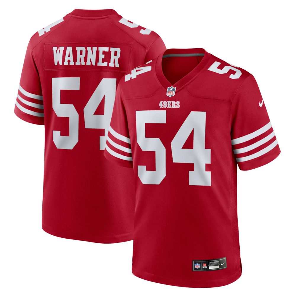 San Francisco 49ers Merch - Men's Fred Warner Scarlet Player Game Jersey 1 - Unicasport San Francisco 49ers Merch - Men's Fred Warner Scarlet Player Game Jersey