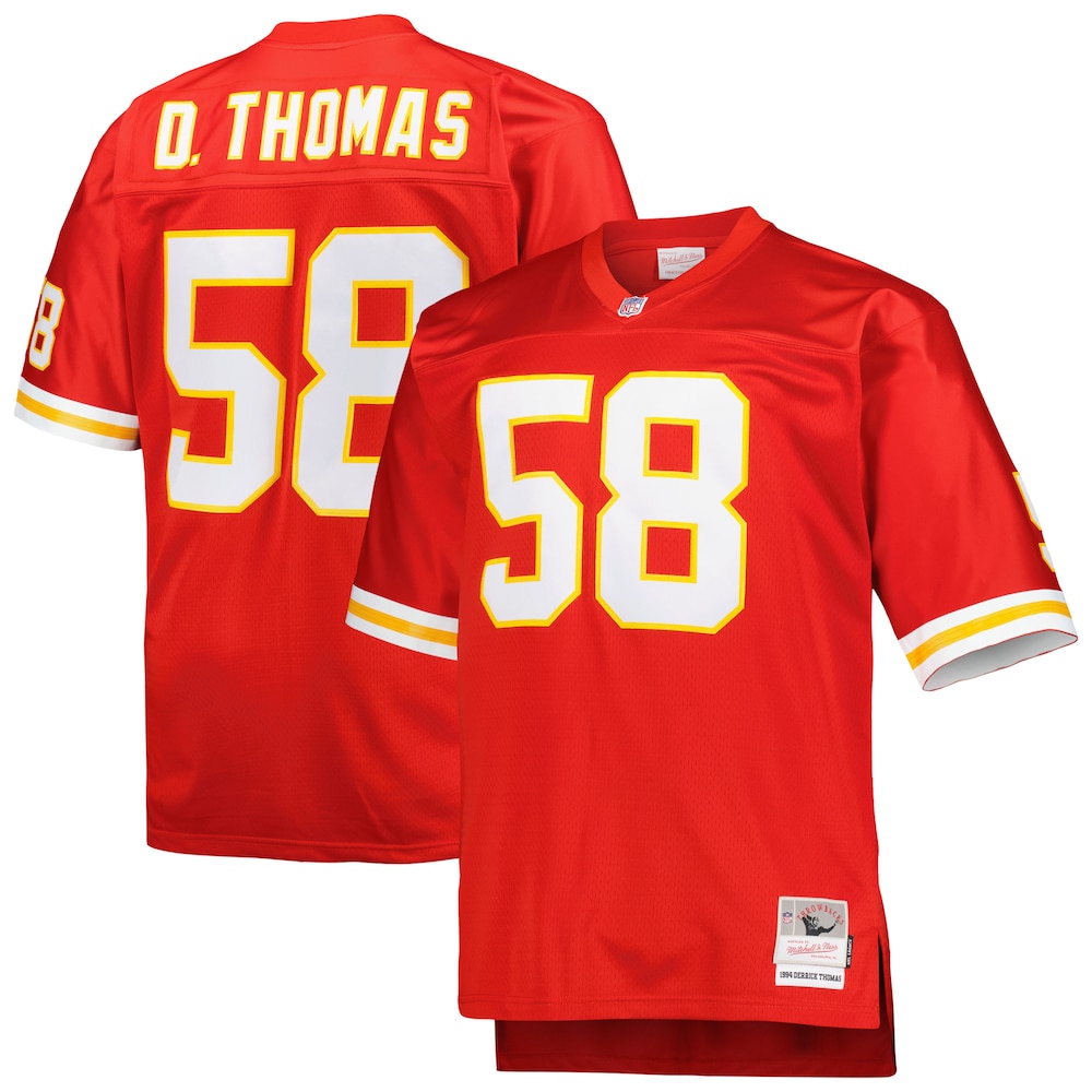 Kansas City Chiefs Merch - Men's Derrick Thomas 1994 Retired Player Replica Jersey, Big & Tall, Red - Best Football Related Gifts 1 - Unicasport Kansas City Chiefs Merch - Men's Derrick Thomas 1994 Retired Player Replica Jersey, Big & Tall, Red - Best Football Related Gifts