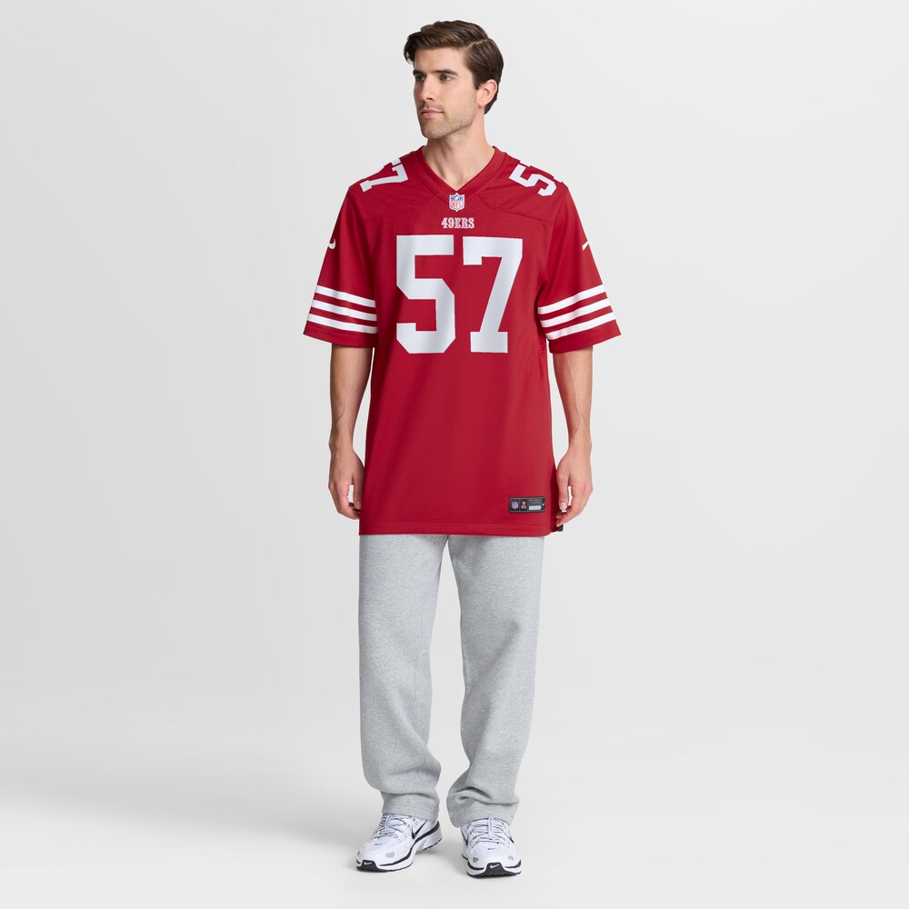 San Francisco 49ers Merch - Men's Luke Gifford Scarlet Team Game Jersey 1 - Unicasport San Francisco 49ers Merch - Men's Luke Gifford Scarlet Team Game Jersey