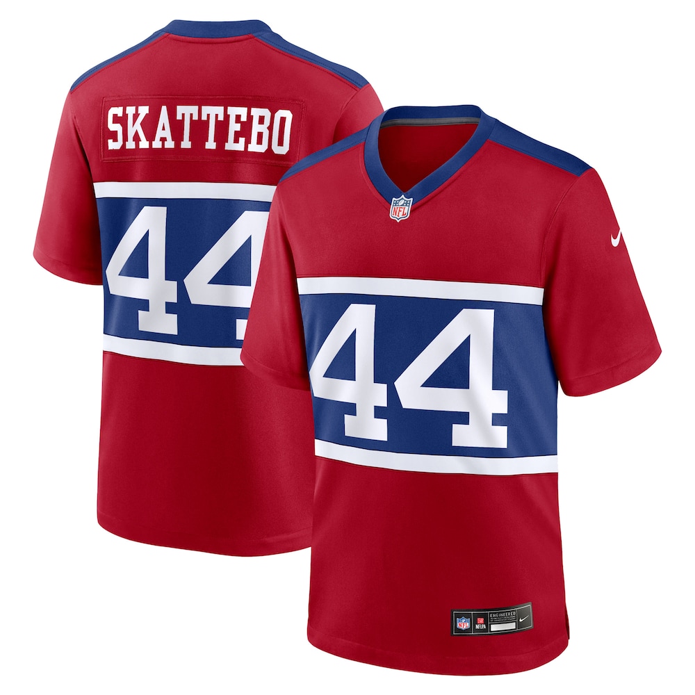 New York Giants Merch - Men's Cam Skattebo Alternate Century Game Jersey, Red 1 - Unicasport New York Giants Merch - Men's Cam Skattebo Alternate Century Game Jersey, Red