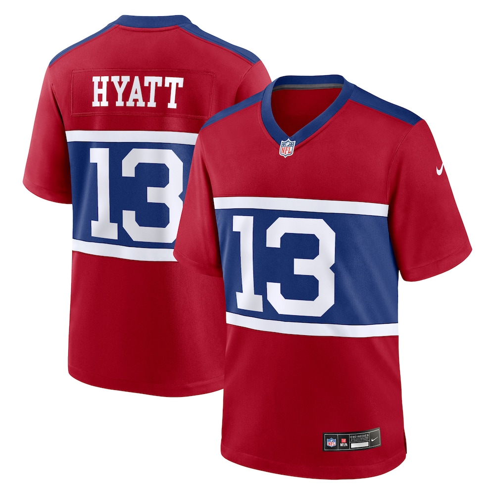 New York Giants Merch - Men's Jalin Hyatt Century Alternate Player Game Jersey, Red 1 - Unicasport New York Giants Merch - Men's Jalin Hyatt Century Alternate Player Game Jersey, Red