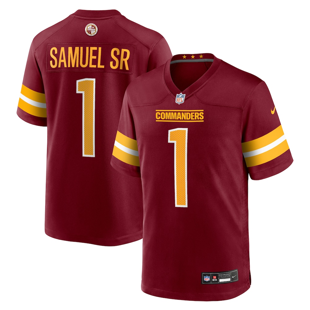 Washington Commanders Merch - Men's Deebo Samuel Sr Jersey, Burgundy 1 - Unicasport Washington Commanders Merch - Men's Deebo Samuel Sr Jersey, Burgundy