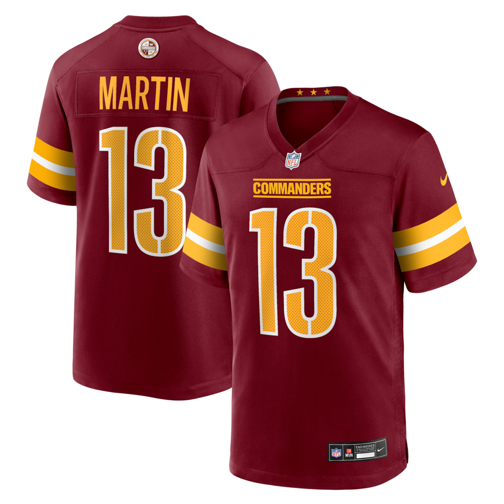 Washington Commanders Merch - Men's Tay Martin Team Game Jersey, Burgundy 1 - Unicasport Washington Commanders Merch - Men's Tay Martin Team Game Jersey, Burgundy