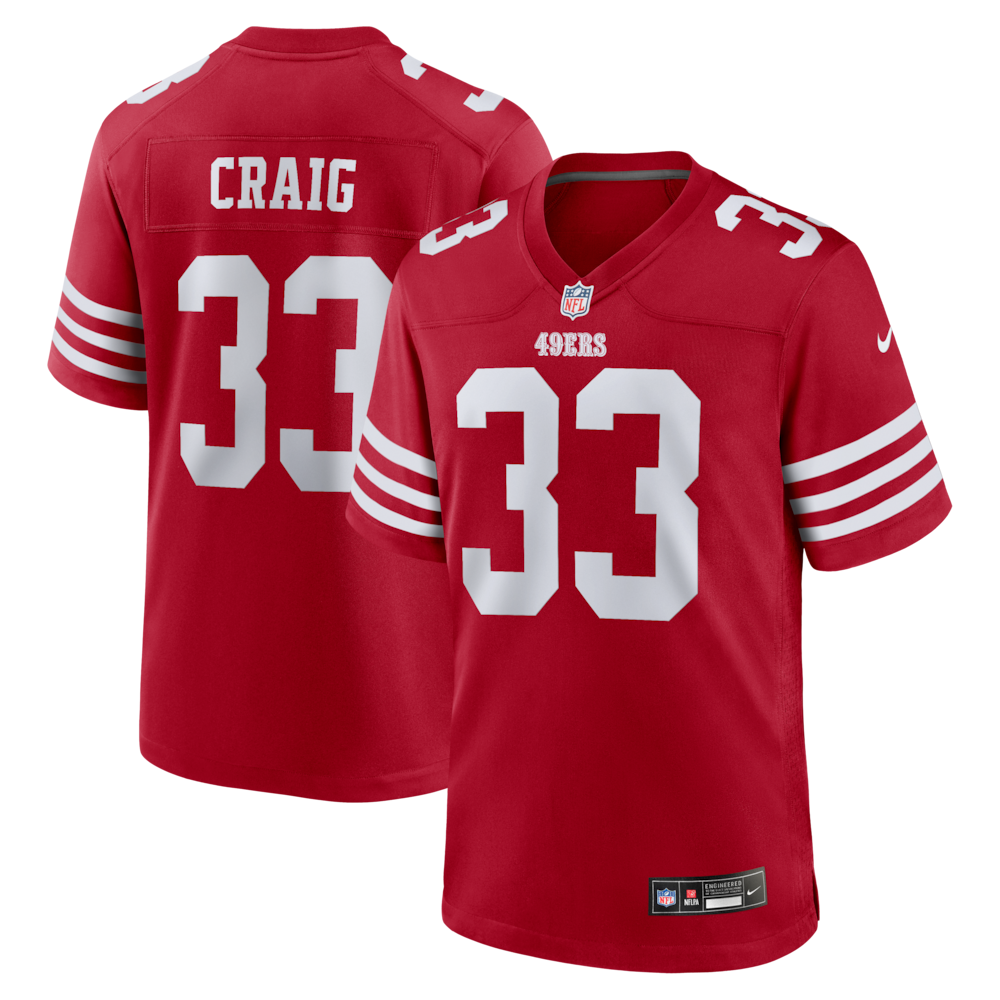 San Francisco 49ers Merch - Men's Roger Craig Scarlet Team Retired Game Jersey 1 - Unicasport San Francisco 49ers Merch - Men's Roger Craig Scarlet Team Retired Game Jersey