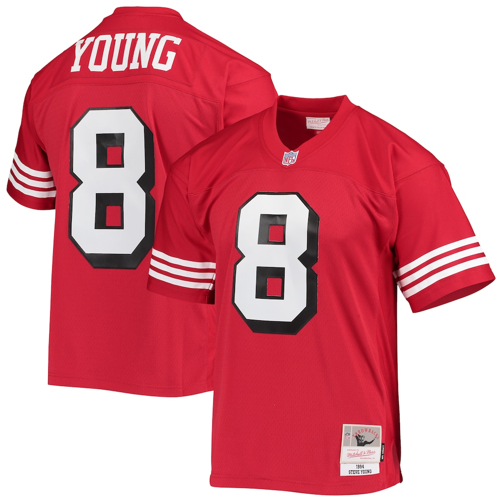 San Francisco 49ers Merch - Men's Steve Young Scarlet Legacy Replica Jersey - Cool Football Gifts 1 - Unicasport San Francisco 49ers Merch - Men's Steve Young Scarlet Legacy Replica Jersey - Cool Football Gifts