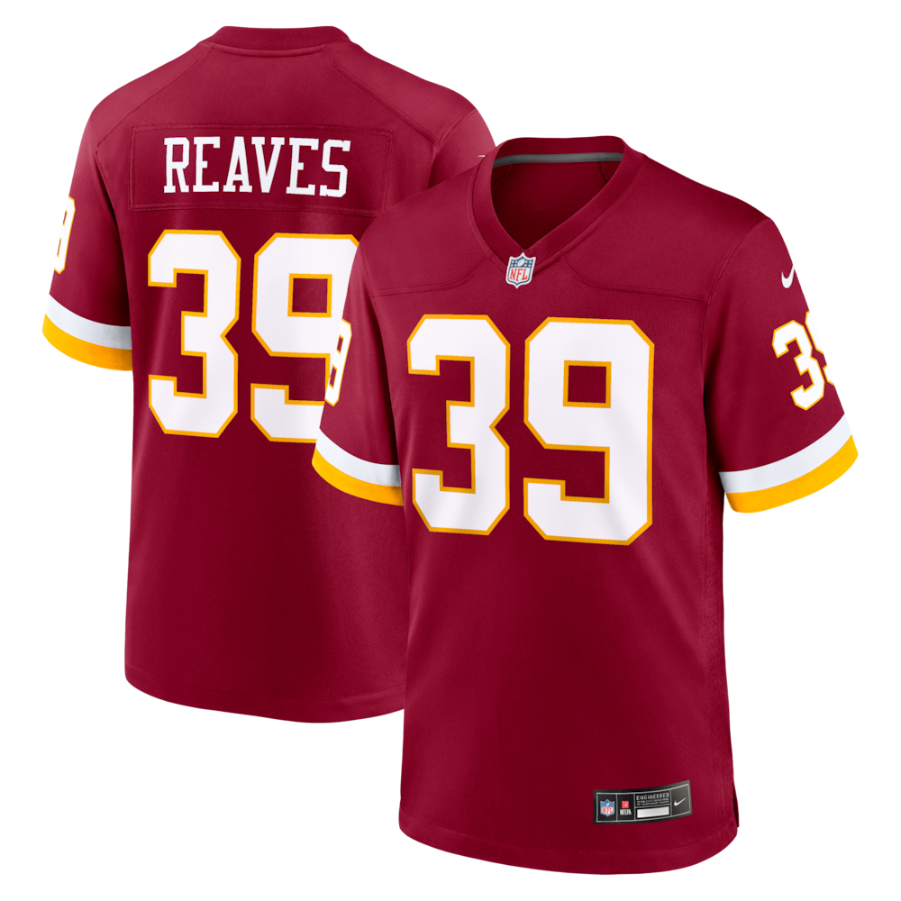 Washington Commanders Merch - Men's Jeremy Reaves Game Jersey, Burgundy 1 - Unicasport Washington Commanders Merch - Men's Jeremy Reaves Game Jersey, Burgundy