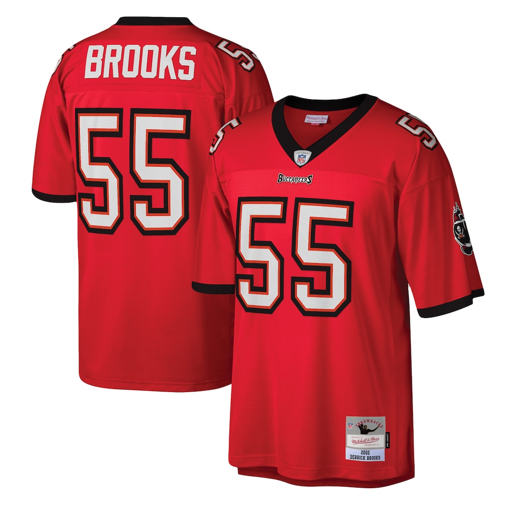 Tampa Bay Buccaneers Merch - Men's Derrick Brooks Legacy Replica Jersey, Red 1 - Unicasport Tampa Bay Buccaneers Merch - Men's Derrick Brooks Legacy Replica Jersey, Red