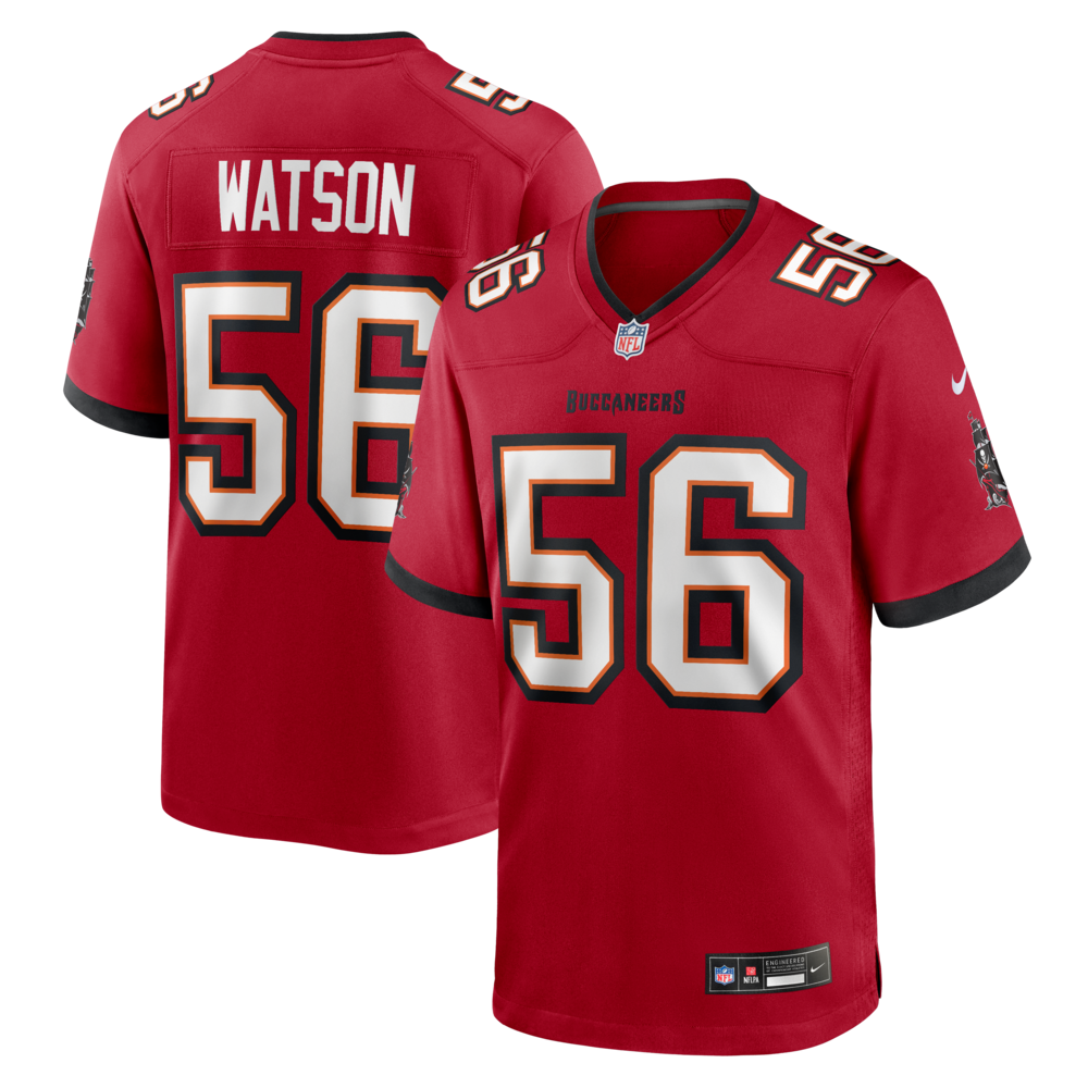 Tampa Bay Buccaneers Merch - Men's Desmond Watson Team Game Jersey, Red 1 - Unicasport Tampa Bay Buccaneers Merch - Men's Desmond Watson Team Game Jersey, Red