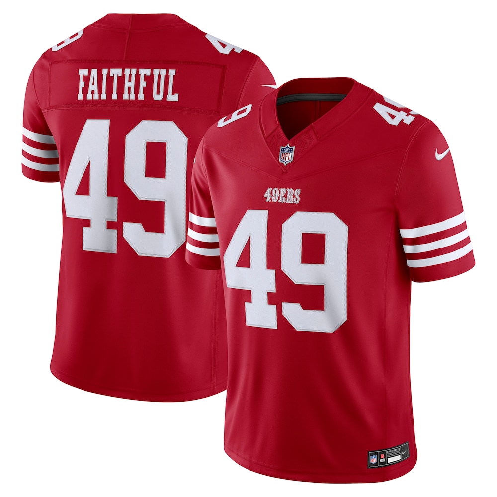 San Francisco 49ers Merch - Men's The Faithful Scarlet Team Vapor F.U.S.E. Stitched Limited Jersey 1 - Unicasport San Francisco 49ers Merch - Men's The Faithful Scarlet Team Vapor F.U.S.E. Stitched Limited Jersey