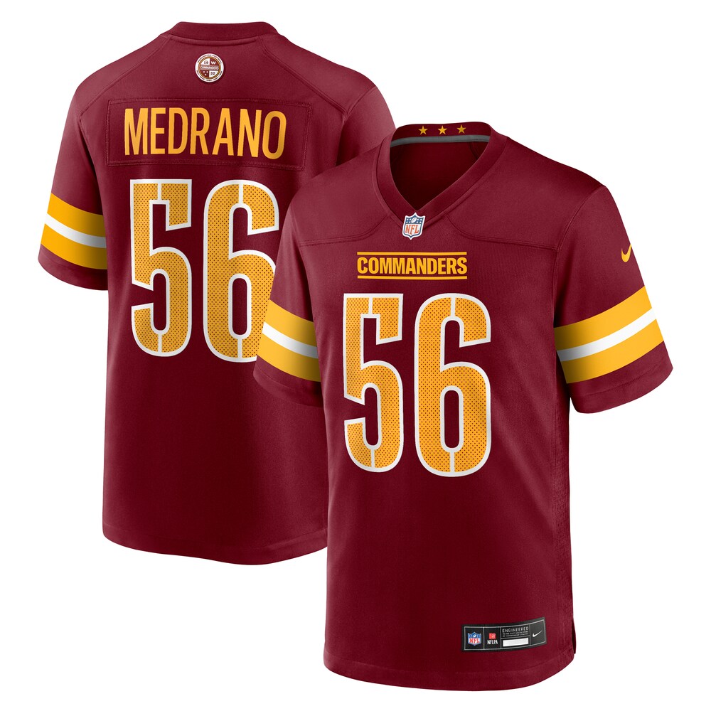 Washington Commanders Merch - Men's Kain Medrano Team Game Jersey, Burgundy 1 - Unicasport Washington Commanders Merch - Men's Kain Medrano Team Game Jersey, Burgundy