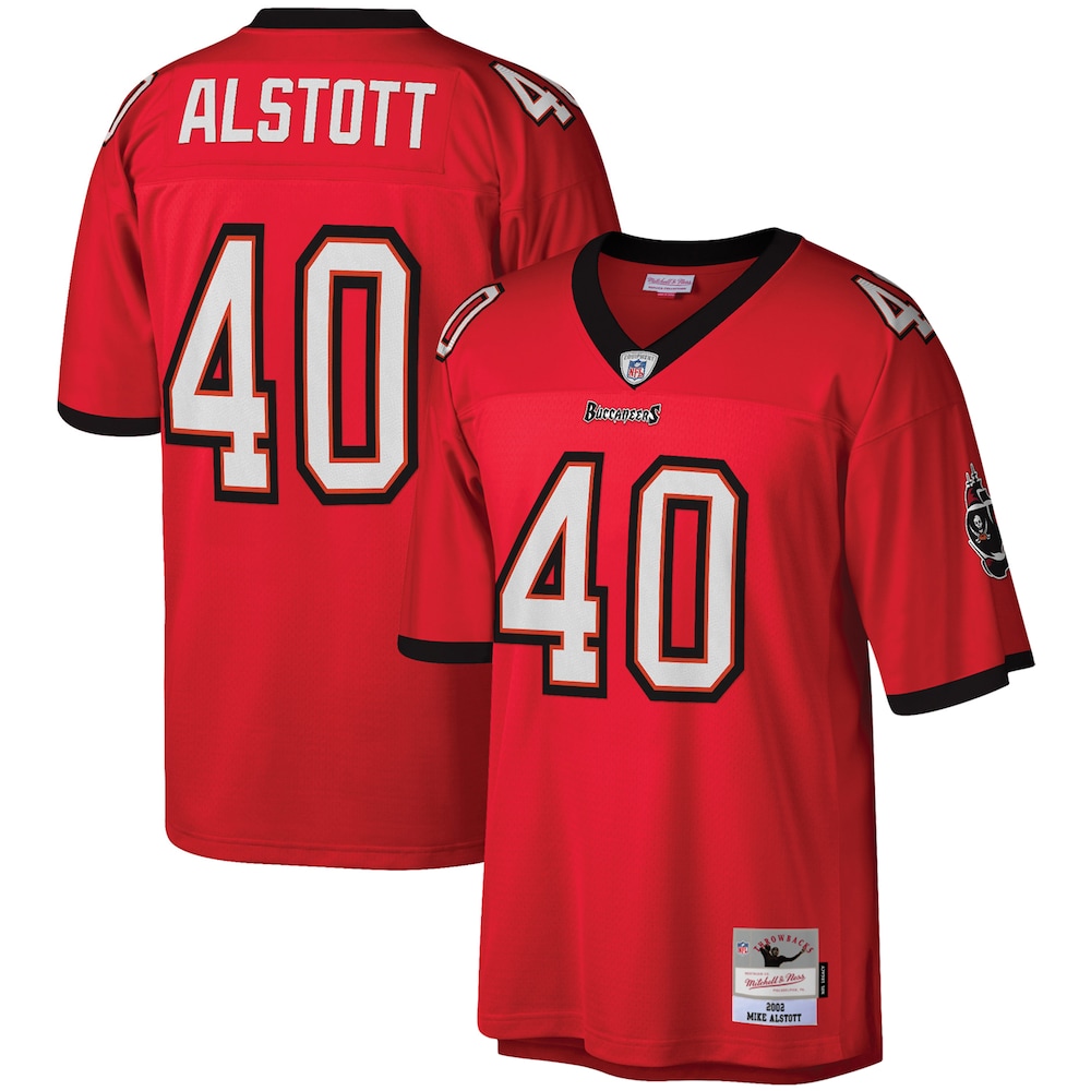 Tampa Bay Buccaneers Merch - Men's Mike Alstott Legacy Replica Jersey, Red - American Football Presents 1 - Unicasport Tampa Bay Buccaneers Merch - Men's Mike Alstott Legacy Replica Jersey, Red - American Football Presents