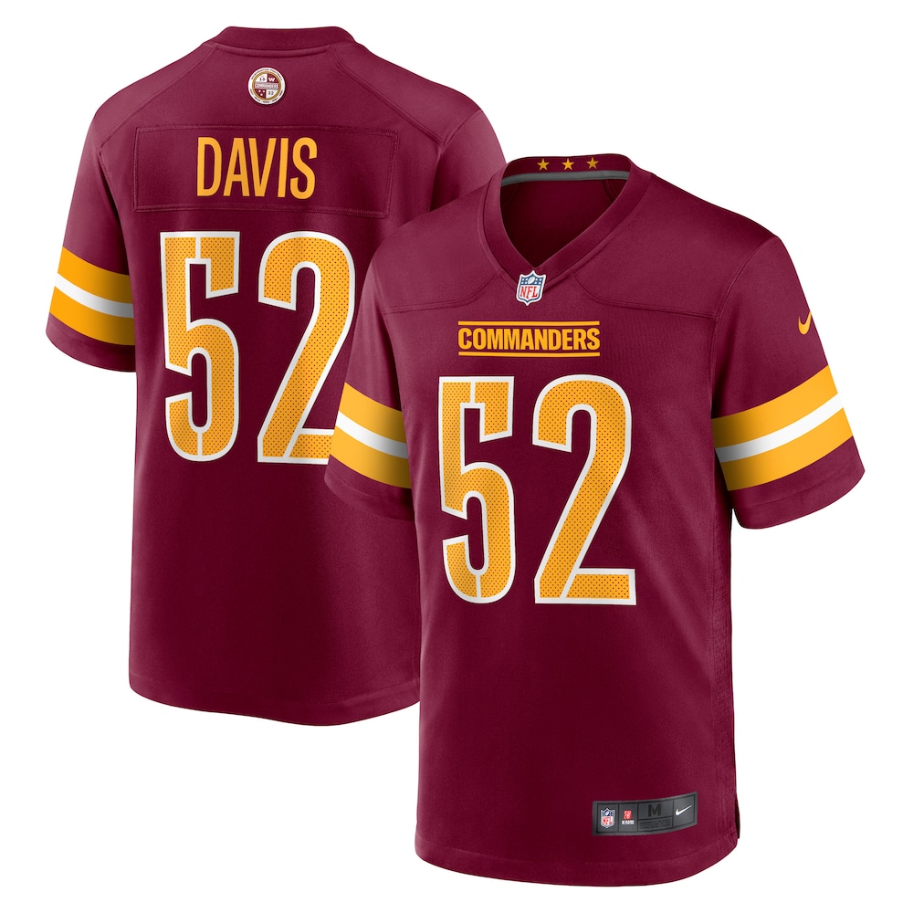 Washington Commanders Merch - Men's Jamin Davis Player Game Jersey, Burgundy 1 - Unicasport Washington Commanders Merch - Men's Jamin Davis Player Game Jersey, Burgundy
