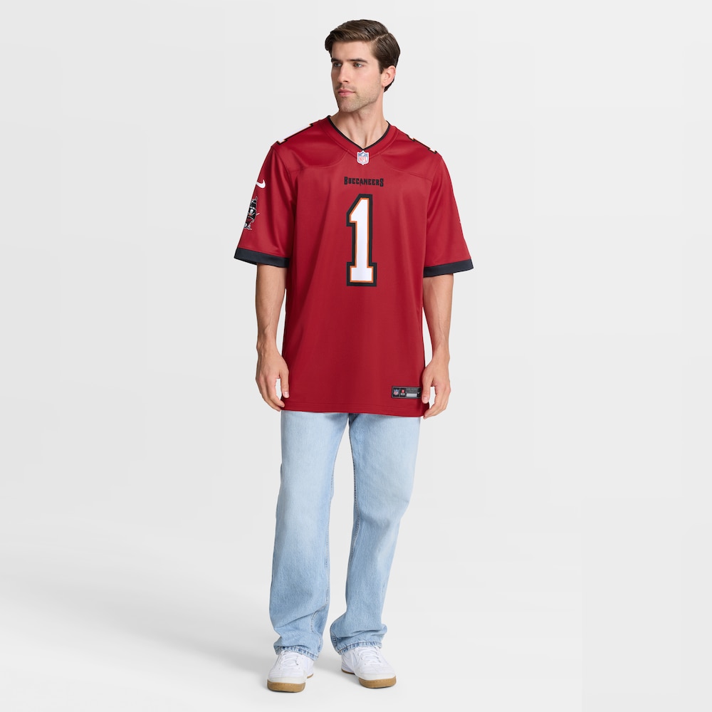 Tampa Bay Buccaneers Merch - Men's Kenneth Gainwell Team Game Jersey, Red 1 - Unicasport Tampa Bay Buccaneers Merch - Men's Kenneth Gainwell Team Game Jersey, Red
