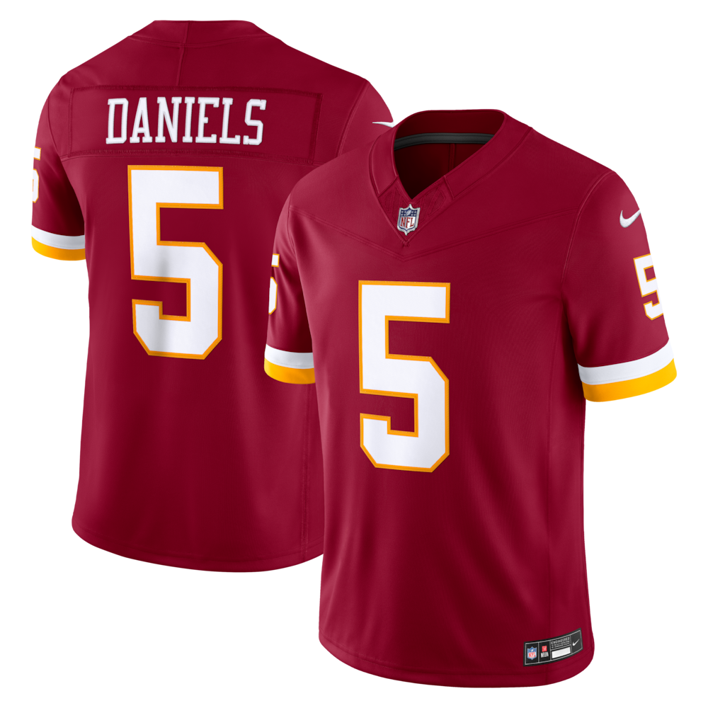 Washington Commanders Merch - Men's Jayden Daniels Team Vapor F.U.S.E. Stitched Limited Jersey, Burgundy 1 - Unicasport Washington Commanders Merch - Men's Jayden Daniels Team Vapor F.U.S.E. Stitched Limited Jersey, Burgundy