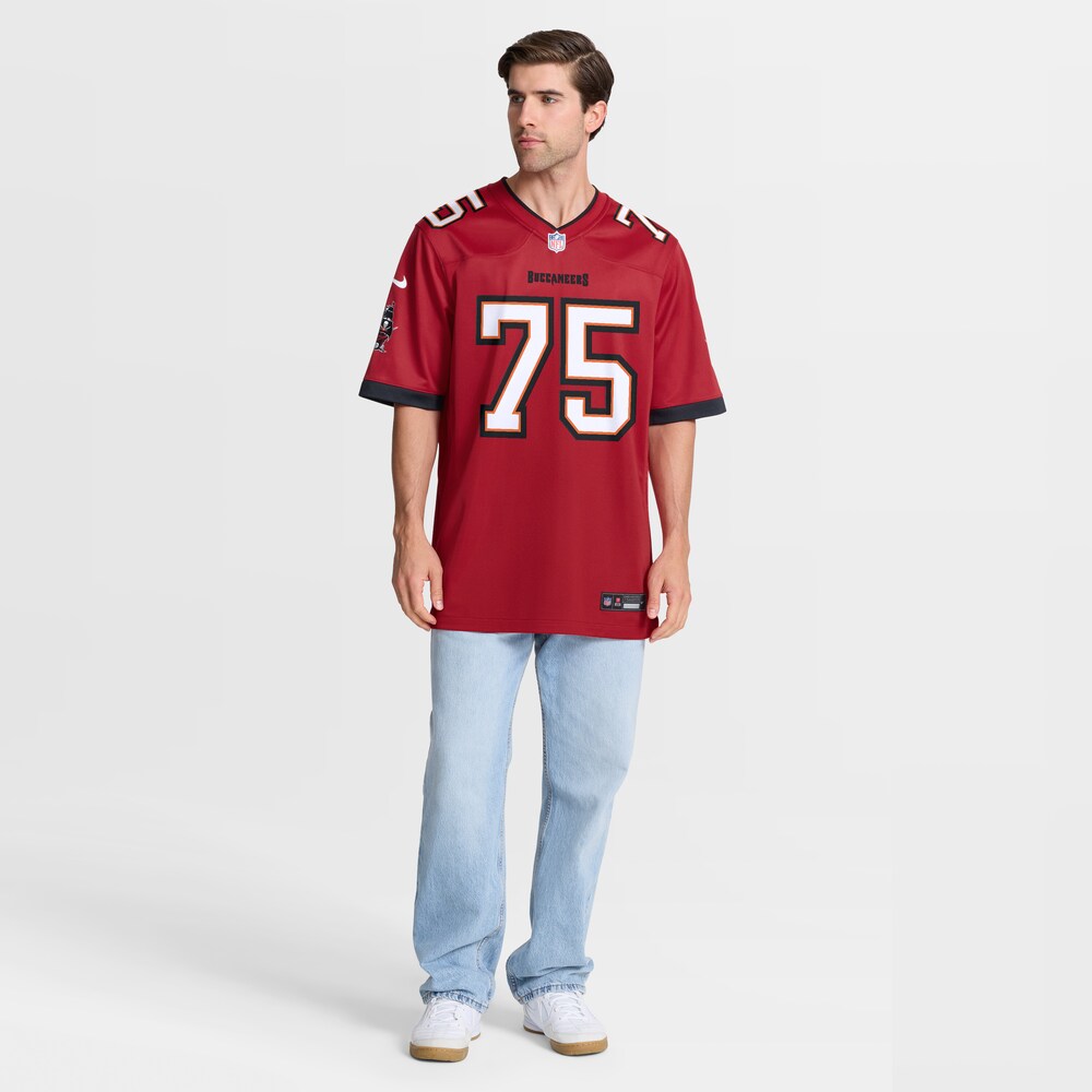 Tampa Bay Buccaneers Merch - Men's Billy Schrauth Team Game Jersey, Red 1 - Unicasport Tampa Bay Buccaneers Merch - Men's Billy Schrauth Team Game Jersey, Red