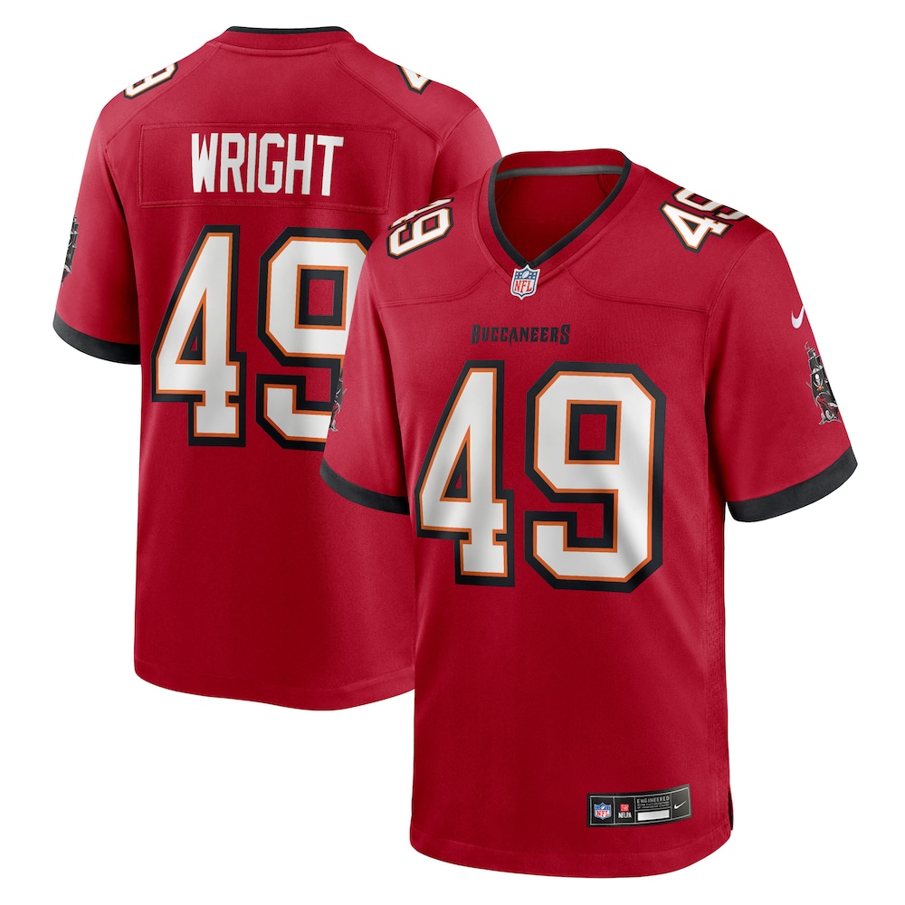 Tampa Bay Buccaneers Merch - Men's Owen Wright Team Game Jersey, Red 1 - Unicasport Tampa Bay Buccaneers Merch - Men's Owen Wright Team Game Jersey, Red