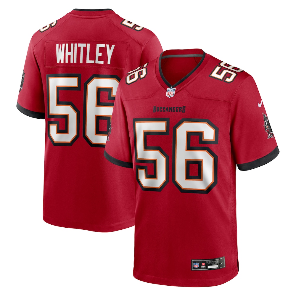 Tampa Bay Buccaneers Merch - Men's Benton Whitley Team Game Jersey, Red 1 - Unicasport Tampa Bay Buccaneers Merch - Men's Benton Whitley Team Game Jersey, Red