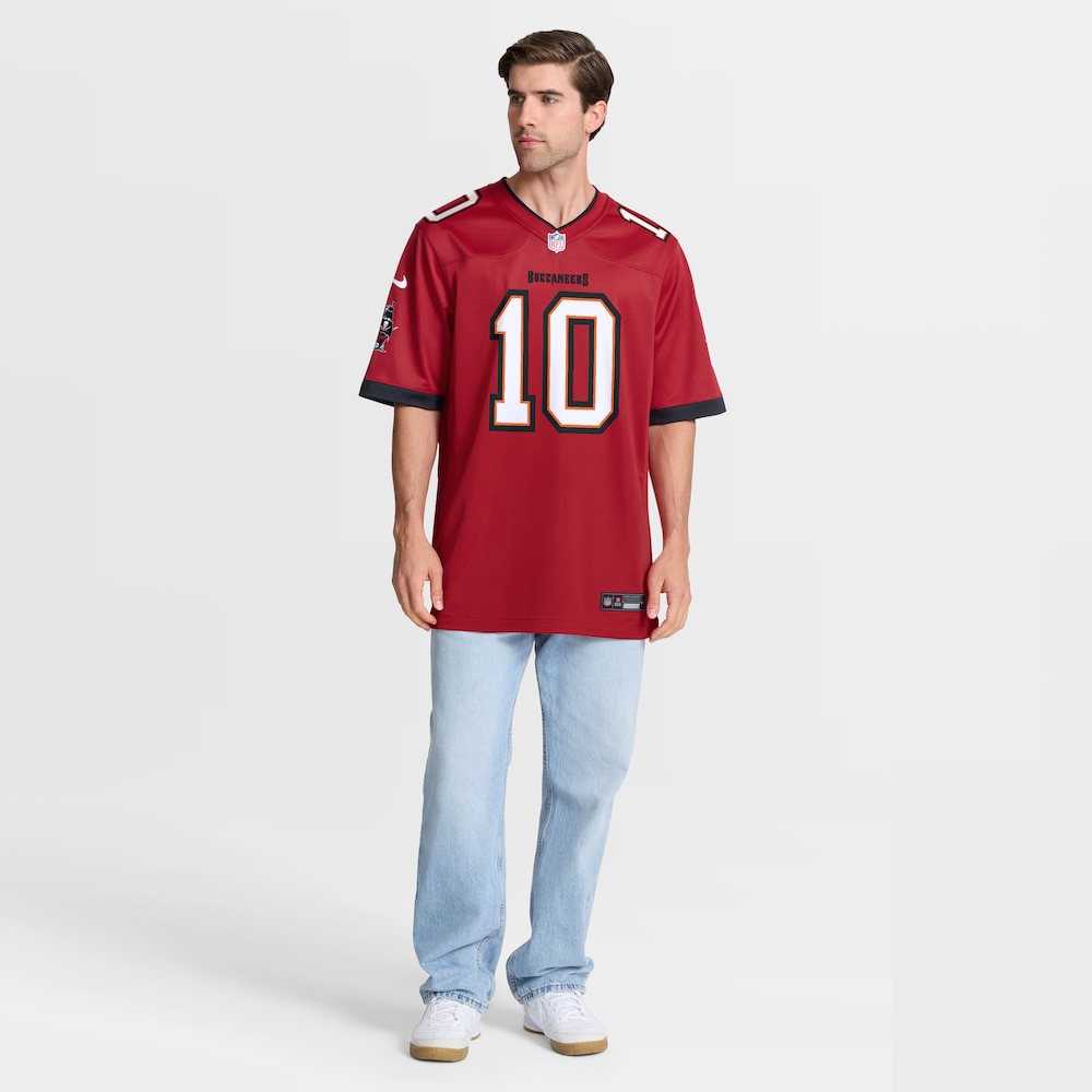Tampa Bay Buccaneers Merch - Men's Trey Palmer Game Jersey, Red 1 - Unicasport Tampa Bay Buccaneers Merch - Men's Trey Palmer Game Jersey, Red