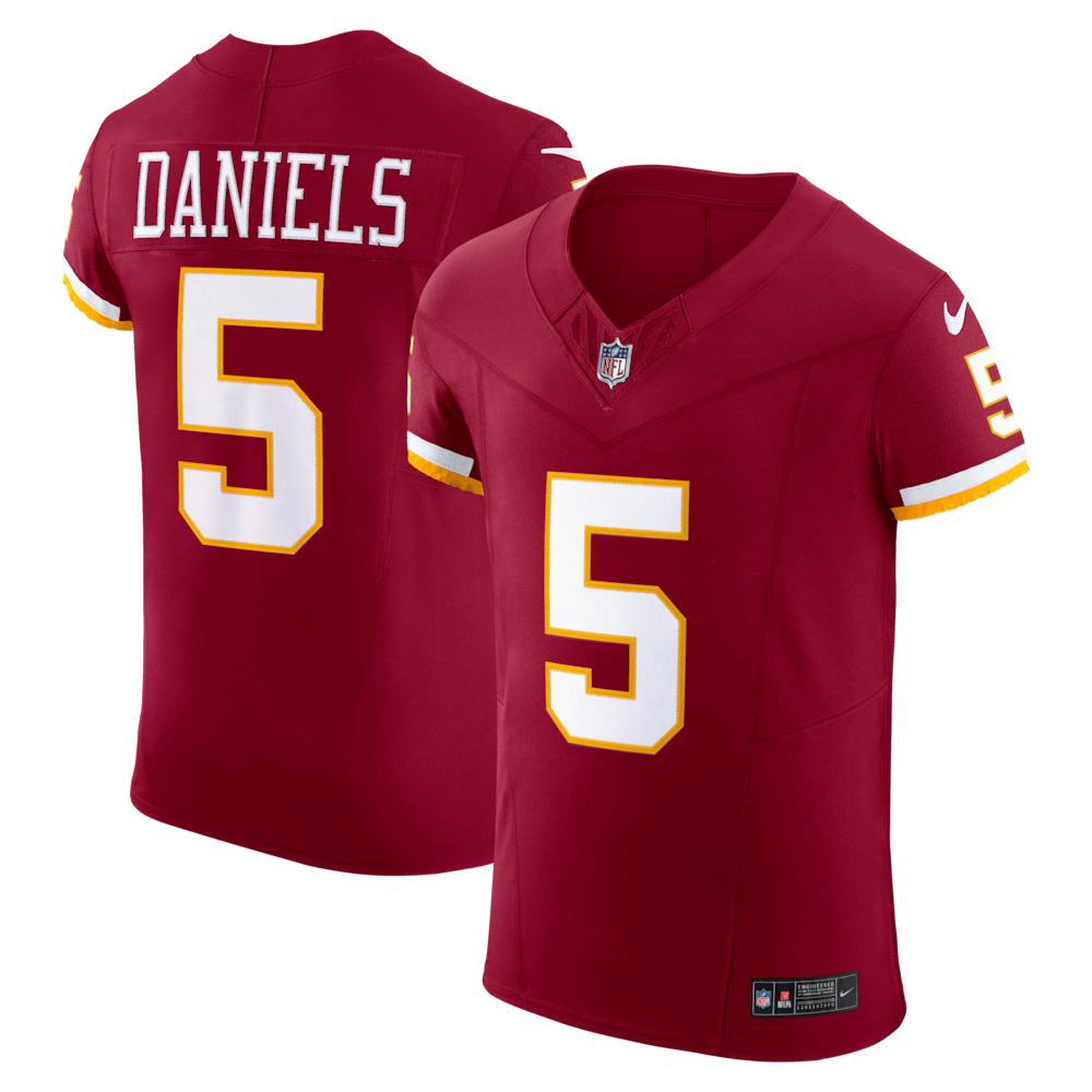 Washington Commanders Merch - Men's Jayden Daniels Team Vapor F.U.S.E. Elite Jersey, Burgundy 1 - Unicasport Washington Commanders Merch - Men's Jayden Daniels Team Vapor F.U.S.E. Elite Jersey, Burgundy