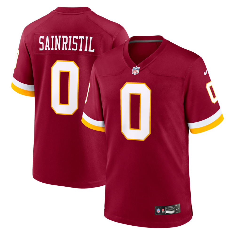 Washington Commanders Merch - Men's Mike Sainristil Game Jersey, Burgundy 1 - Unicasport Washington Commanders Merch - Men's Mike Sainristil Game Jersey, Burgundy