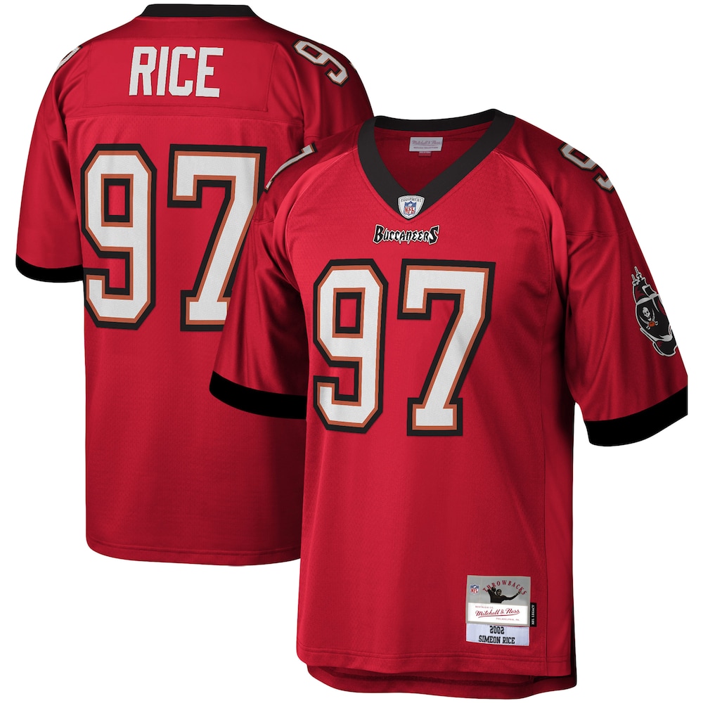 Tampa Bay Buccaneers Merch - Men's Simeon Rice Legacy Replica Jersey, Red - American Football Gift Ideas 1 - Unicasport Tampa Bay Buccaneers Merch - Men's Simeon Rice Legacy Replica Jersey, Red - American Football Gift Ideas